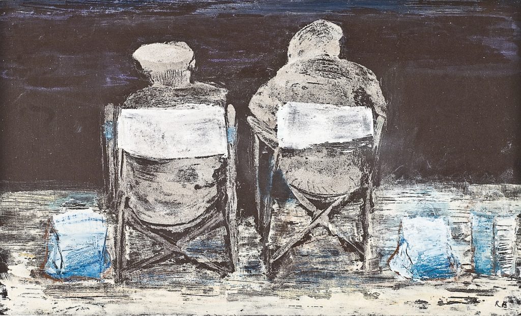 Image of Rosalind Bieber's work: "Couple in Chairs" 