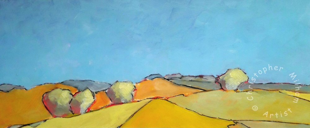 Rolling Countryside 15cm x 46cm Oil painting