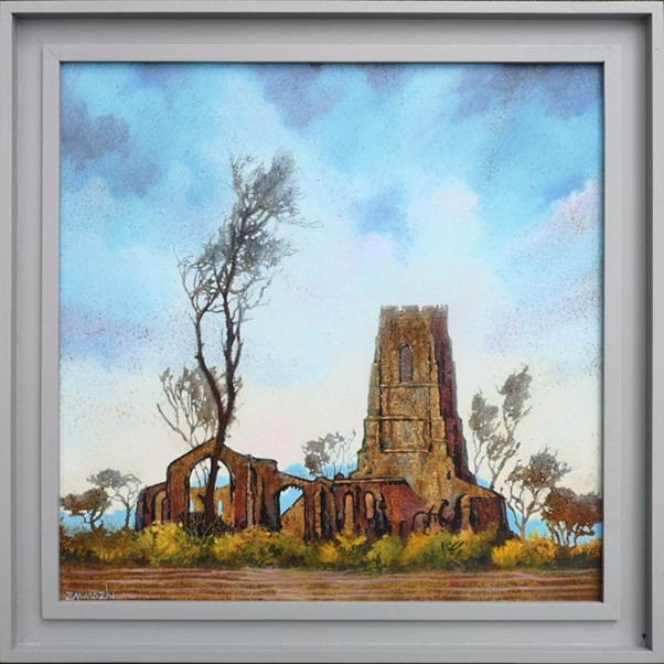 Covehithe church- oil rusted steel by Paul Zawadzki